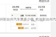 杭州到台州汽车票多少钱_杭州到台州汽车站