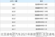 比亚迪电动汽车2021年新款报价-比亚迪电动汽车报价表