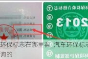 车的环保标志在哪里看_汽车环保标志在哪里查询的