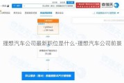 理想汽车公司最新职位是什么-理想汽车公司前景