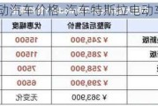 特斯拉丫电动汽车价格-汽车特斯拉电动车价格