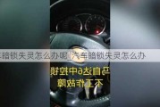 汽车暗锁失灵怎么办呢_汽车暗锁失灵怎么办