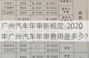 广州汽车年审新规定-2020年广州汽车年审费用是多少?