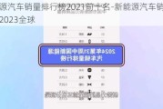 新能源汽车销量排行榜2021前十名-新能源汽车销量排行榜2023全球