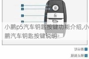 小鹏p5汽车钥匙按键功能介绍,小鹏汽车钥匙按键说明