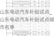 山东电动汽车补贴试点_山东电动汽车补贴试点城市名单