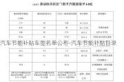 汽车节能补贴车型名单公布-汽车节能补贴目录