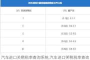 汽车进口关税税率查询系统,汽车进口关税税率查询