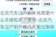 北京汽车过户到外地需要什么手续和多少费用-北京汽车过户到外地几天能出指标