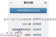 金华小型汽车违章查询-金华汽车违章查询系统