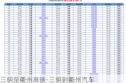 三明至衢州高铁-三明到衢州汽车