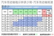 汽车传动轴每分钟多少转-汽车传动轴转速是多少