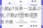 小鹏p7保养一次多少钱,小鹏p7后期保养贵不贵