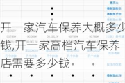 开一家汽车保养大概多少钱,开一家高档汽车保养店需要多少钱