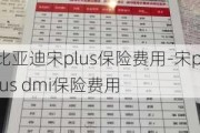 比亚迪宋plus保险费用-宋plus dmi保险费用