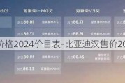 比亚迪汉价格2024价目表-比亚迪汉售价2020款