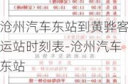 沧州汽车东站到黄骅客运站时刻表-沧州汽车东站