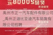 禹州市正一汽车配件有限公司_禹州正迪比亚迪汽车销售有限公司招聘