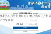 北京小汽车摇号结果查询-北京小汽车摇号结果查询电话号码查询