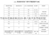 节能车优惠政策2020-第八批汽车节能补贴