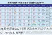 汽车年检新规定2024收费标准表格下载-汽车年检新规定2024收费标准表格