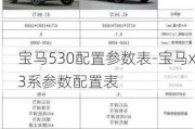 宝马530配置参数表-宝马x3系参数配置表