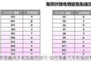 怎样查看汽车轮胎规格技巧-如何查看汽车轮胎规格