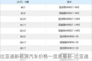 比亚迪新能源汽车价格一览表最新-比亚迪新能源车型及价格
