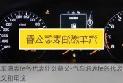 汽车油表fe各代表什么意义-汽车油表fe各代表什么意义和用途