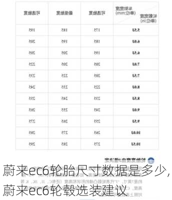 蔚来ec6轮胎尺寸数据是多少,蔚来ec6轮毂选装建议