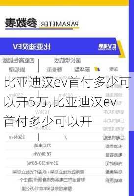 比亚迪汉ev首付多少可以开5万,比亚迪汉ev首付多少可以开