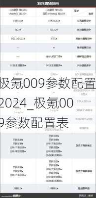 极氪009参数配置2024_极氪009参数配置表