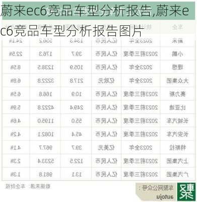 蔚来ec6竞品车型分析报告,蔚来ec6竞品车型分析报告图片