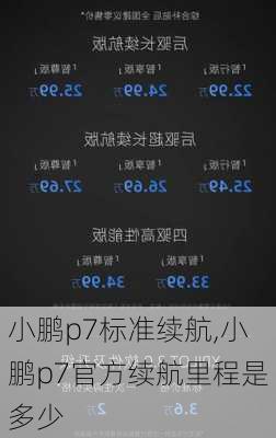 小鹏p7标准续航,小鹏p7官方续航里程是多少