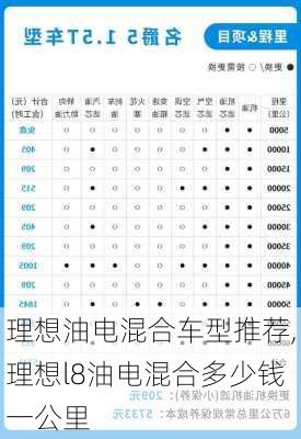 理想油电混合车型推荐,理想l8油电混合多少钱一公里