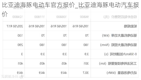 比亚迪海豚电动车官方报价_比亚迪海豚电动汽车报价