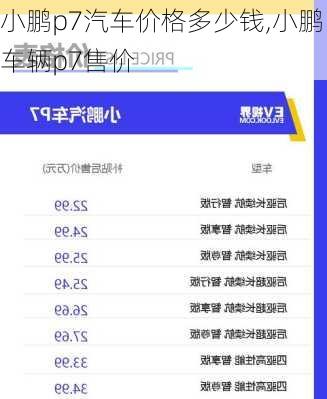 小鹏p7汽车价格多少钱,小鹏车辆p7售价