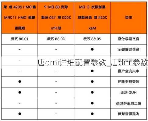 唐dmi详细配置参数_唐dm 参数