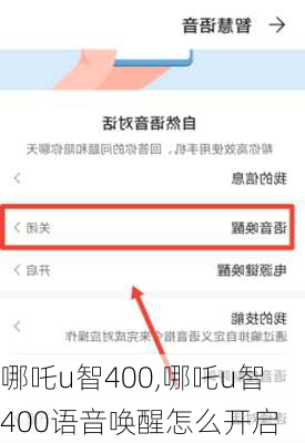 哪吒u智400,哪吒u智400语音唤醒怎么开启