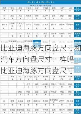 比亚迪海豚方向盘尺寸和汽车方向盘尺寸一样吗_比亚迪海豚方向盘尺寸