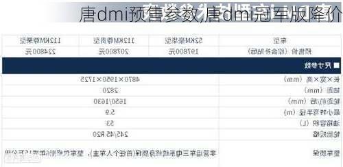 唐dmi预售参数,唐dmi冠军版降价