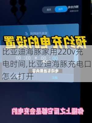 比亚迪海豚家用220v充电时间,比亚迪海豚充电口怎么打开