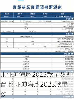 比亚迪海豚2023款参数配置,比亚迪海豚2023款参数