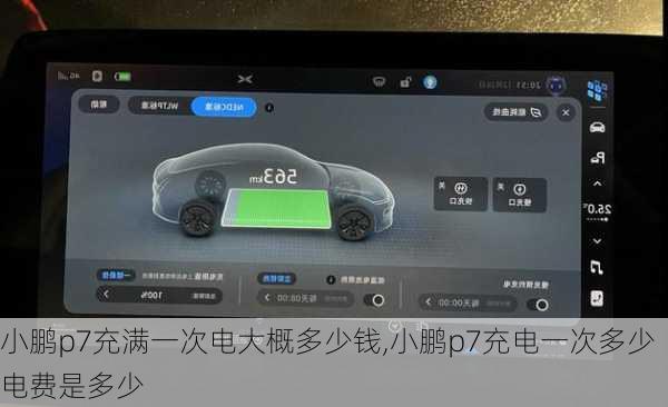 小鹏p7充满一次电大概多少钱,小鹏p7充电一次多少电费是多少