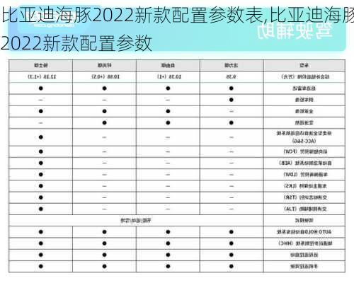 比亚迪海豚2022新款配置参数表,比亚迪海豚2022新款配置参数