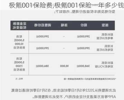 极氪001保险费,极氪001保险一年多少钱