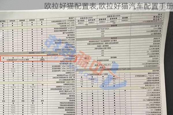 欧拉好猫配置表,欧拉好猫汽车配置手册