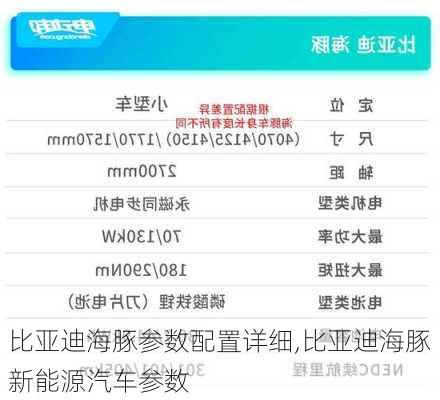 比亚迪海豚参数配置详细,比亚迪海豚新能源汽车参数