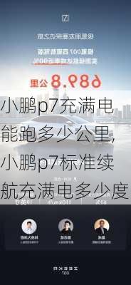 小鹏p7充满电能跑多少公里,小鹏p7标准续航充满电多少度