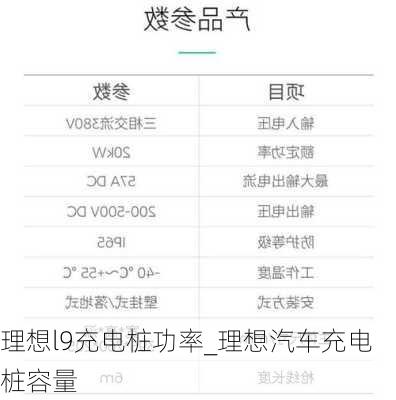 理想l9充电桩功率_理想汽车充电桩容量